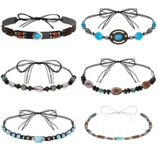 6 Pcs Cowboy Hat Band Replacement Handmade Ethnic Western Hat Belts Adjustable