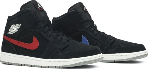 Jordan 1 Mid Multicolor Swoosh Black