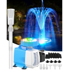 Submersible Pump Pond Filter Fountain Kit 3000 L 660GPH LED Light Blue Plastic