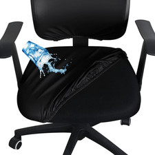 Shukii Black Waterproof PU Leather Chair Cover - Office Desk Chair Seat Protecto