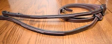 Dy’on, fancy leather inside lined rubber reins, brown, 54.5” for bridle