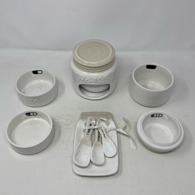 Goodscious Mason Jar Ceramic Kitchen Set, White, 17-Pc Bundle Parts