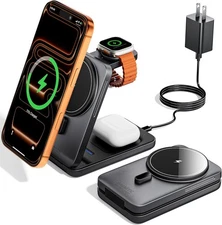 KPON 3-in-1 Foldable MagSafe Wireless Charging Station for Apple Devices