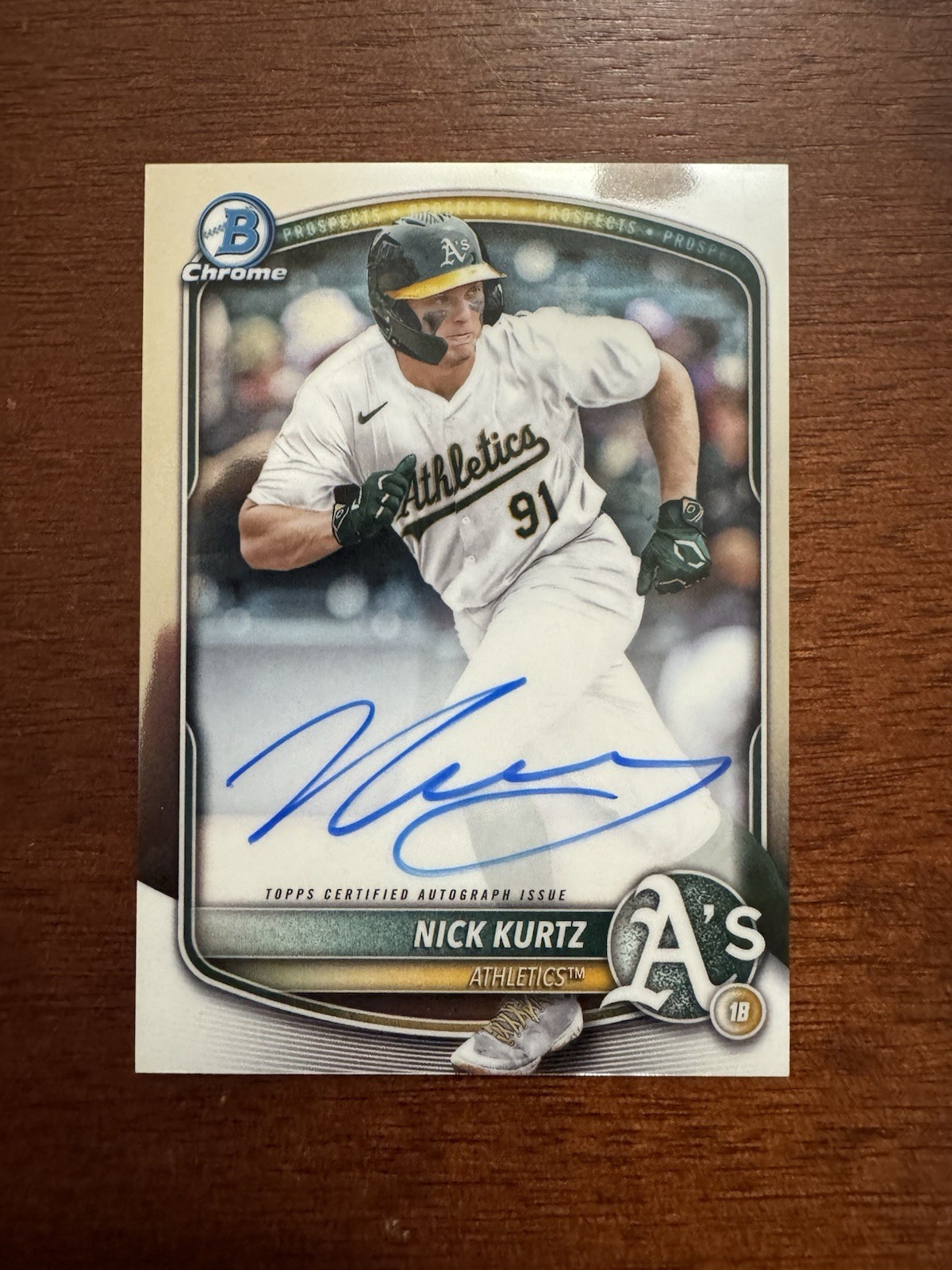 2025 BOWMAN CHROME NICK KURTZ PROSPECT AUTO #CPA-NK  ATHLETICS