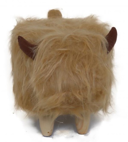Reposapiés de diseño animal Highland reposapiés de vaca taburete grande de madera para adultos y niños - Imagen 11 de 25