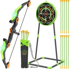 Kids Bow and Arrow Set with LED Flash Lights, 10 Suction Cup Arrows, Quiver a...