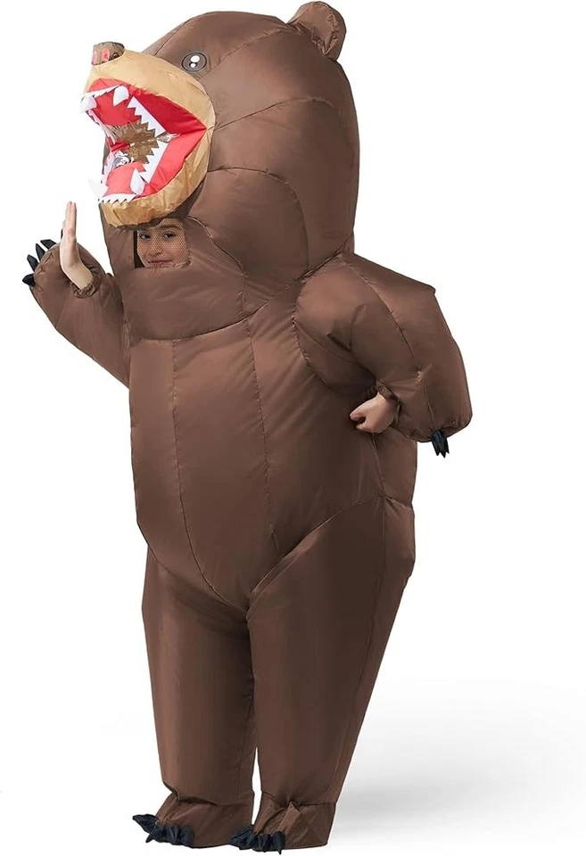 Disfraz inflable de Halloween Spooktacular Creations, marrón cuerpo completo oso soplar u Foto 3 de 4