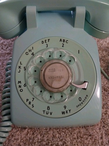 Western Electric Bell System Desk Phone Blue Original Cord Plug Great Condition - Picture 2 of 13