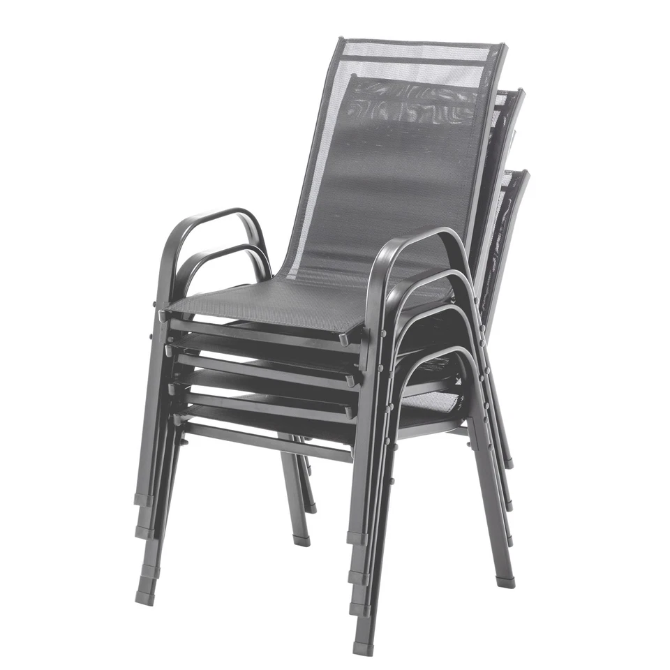 4er Set Gartenstuhl Stapelstuhl Metall Stühle Campingstuhl Terrassenstuhl - Bild 3 von 4