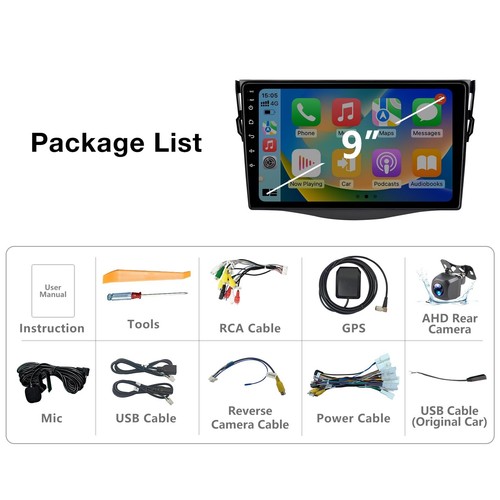 Radio estéreo de coche Android 13 de 9 pulgadas compatible con Toyota RAV4 (2006-2012), CON... - Imagen 8 de 8