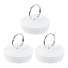 3 Pcs Rubber Sink Plug, Bathtub Drain Stopper Fit for 1-3/4" to 1-13/16", White