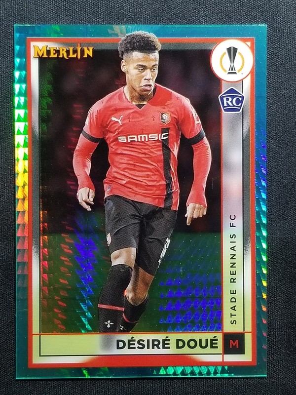 2022-23 TOPPS MERLIN CHROME UEFA CLUB  133 DESIRE DOUE AQUA PRISM REFRACTOR