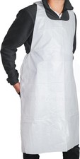 MT Products White Plastic/Poly Apron 46" x 28" - Disposable Kitchen