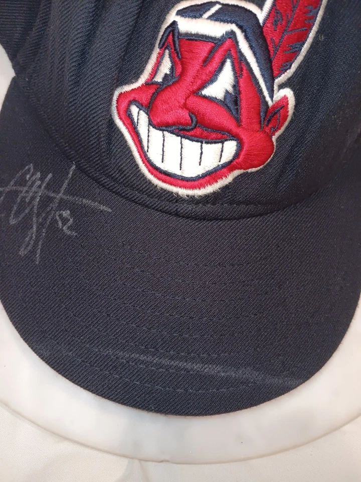 克利夫兰印第安人 New Era 100% 羊毛美国制造棒球帽 CC Sabathia 亲笔签名 — 第 2/4 张图片