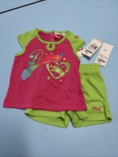  Puma Girls 2-Pc Shorts Set. Pink  Neon Green Size 18m. NWT.  A