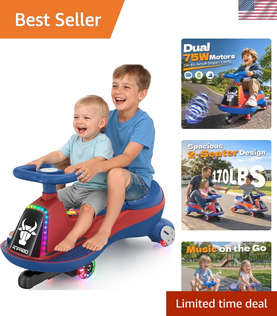 12V Electric Wiggle Car Blue - Image 1