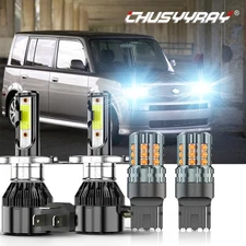 For 96-00 Honda Civic JDM EKSi White LED Headlight Lamp + Reverse 9003 H4 7440