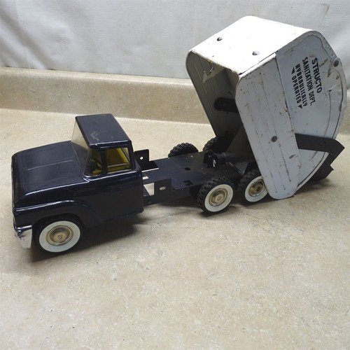 Vintage Structo Hydraulic Sanitation Dept. Truck, Pressed Steel, Garbage - Picture 11 of 15