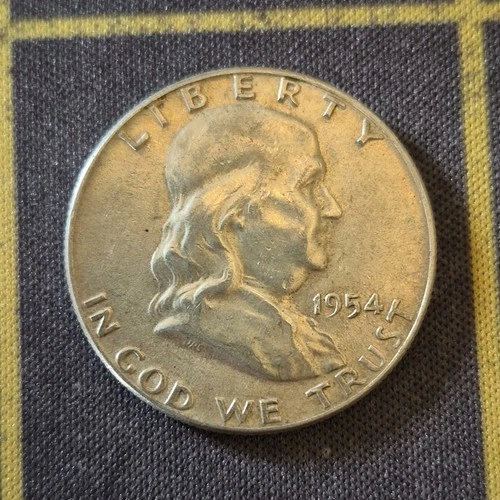 1954 Franklin Half Dollar 50C Silver Circulated Business Strike Coin