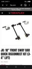 Teraflex 10 Front Sway Bar Quick Disconnect Kit For 07-18 Jeep Wrangler Jk 3-4