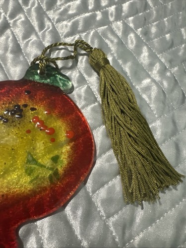 Fused Glass Pomegranate Suncatcher - Picture 3 of 5