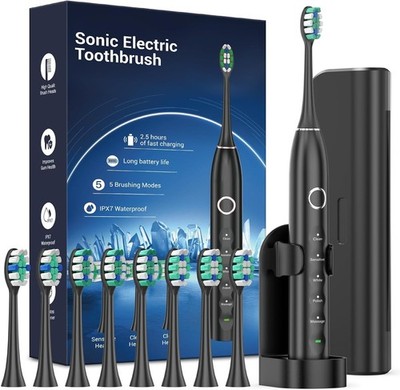 Dispositivo Cepillo De Limpieza Dental Electrico Dientes Cabezas Cambiables NEW
