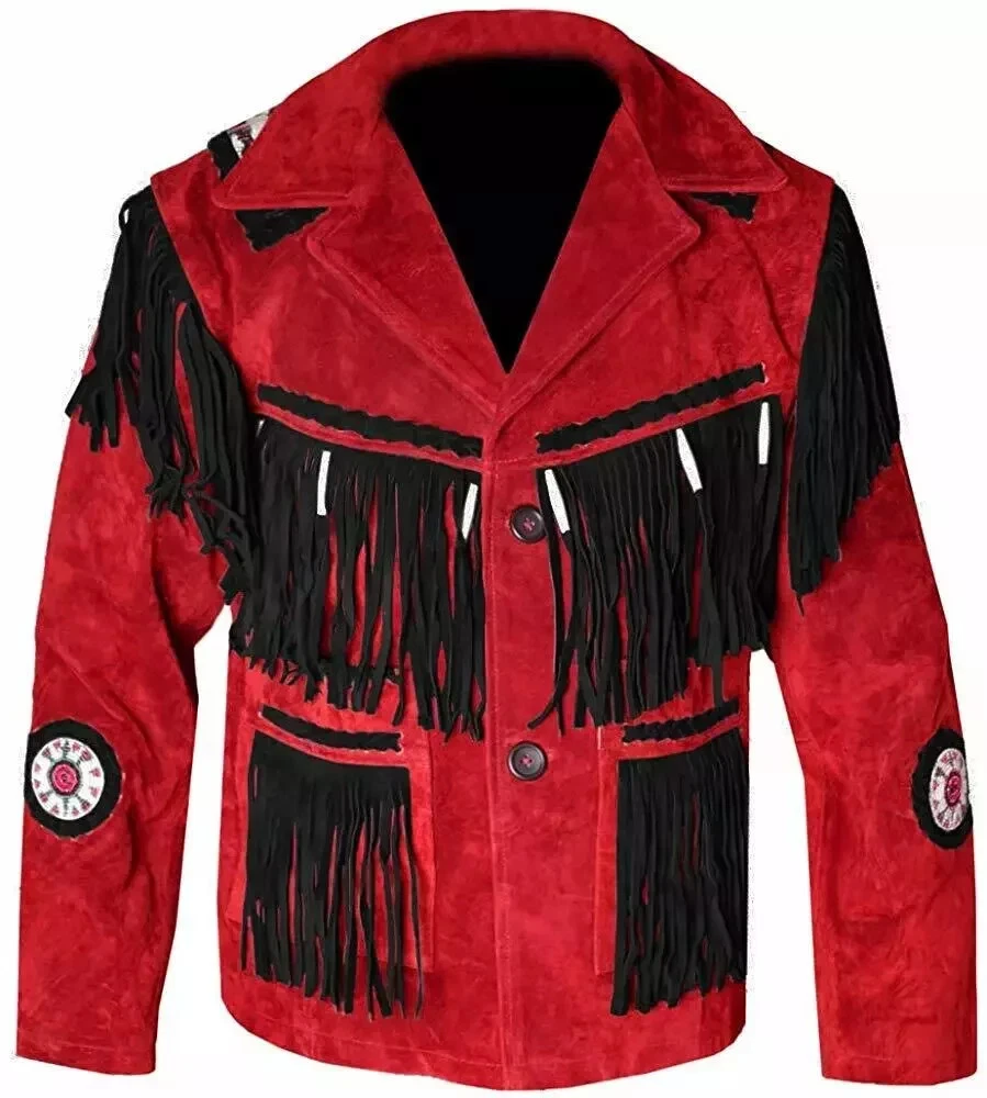 Men Western Cowboy Style Liberty Engle Suede Leather Jacket Men's Leather Jacket