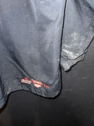 Giacca cappotto vintage Y2K Fubu uomo XL nero righe streetwear hip hop full zip - Foto 5 di 11