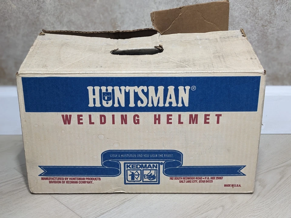 Capucha/casco de soldadura Huntsman 411P vintage con filtro de lente verde soldadura y caja Foto 2 de 4