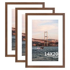 YESKAY 14x20 Brown Picture Frame 3-Pack for 11x17 Photos Posters Art
