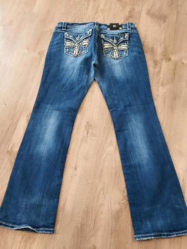 Miss Me Jeans Women's Signature Rise Bootcut Mid Rise Jeans Size 33 Distressed - Picture 11 of 13