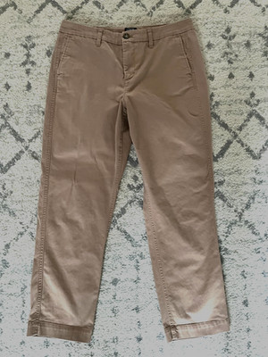 J Crew Womens 10 High Rise Girlfriend Chino Pants Khaki Cotton Straight Trousers