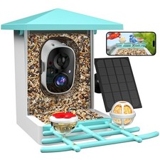Smart Bird Feeder with Camera, AI Identify 16,000 Birds, 5W Bright Green