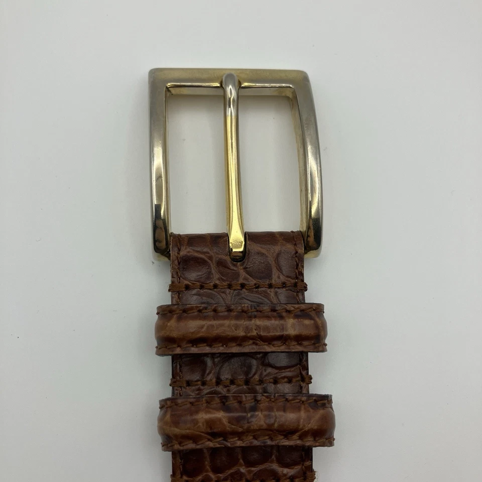 Talbots Women's Belt Size 28 (1.25”) Genuine Leather Made In Italy Rustic Brown - Image 4 of 4