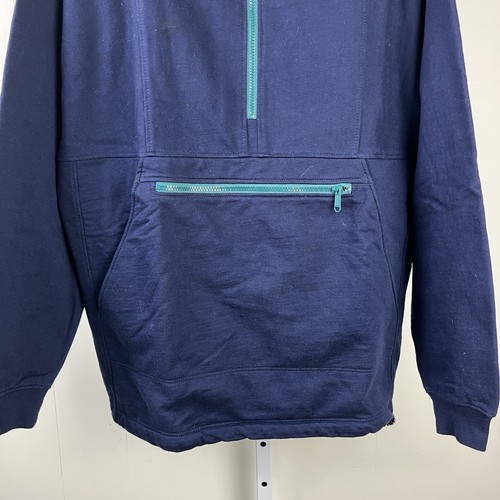DE COLECCIÓN L.L. Sudadera con Capucha Bean Anorak Para Hombre Mediana Azul Marino 1/2 Cremallera Pullover - Imagen 3 de 8