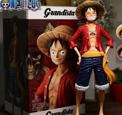 One Piece Vintage Anime Luffy Figure Custom Toy Face Changing Statue Doll