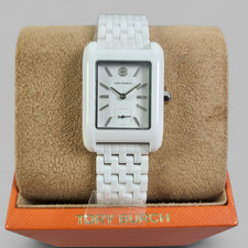 NEW Tory Burch White Ceramic Eleanor Ladies Watch TBW1088 NIB +Box