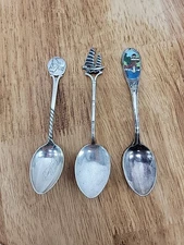 Vintage Sterling Silver Souvenir Spoons Lot Of 3
