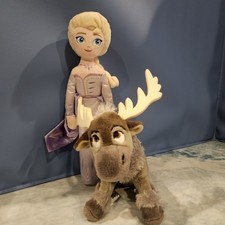 Disney Frozen Sven Reindeer Plush Elsa Mini Plush Bundle TY 10"