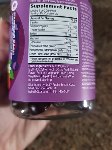 OLLY Maximum Sleep 10mg Gummies - Strawberry - Picture 5 of 10