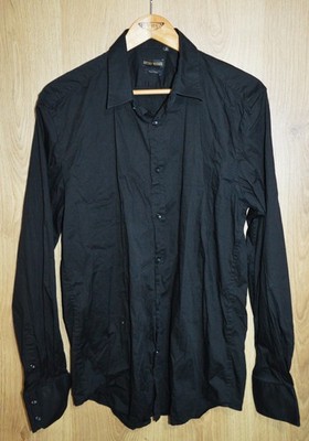 Antony Morato Mens Black Long Sleeve Shirt - XXXL 3XL Super Slim Fit