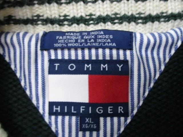 Vtg Tommy Hilfiger Mens Wool Knit Sweater Sz XL Big H Logo Pullover Crew Neck - Image 4 of 4