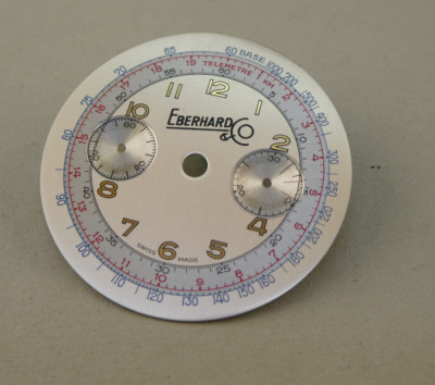NOS Zifferblatt / Dial  Eberhard & Co Landeron 248  silbern