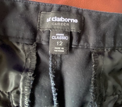 Liz Claiborne Career Pants Women's Black Emma Classic Size 12 - Picture 8 of 8
