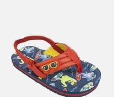 Wonder Nation Dino Boys Beach EVA Flip Flops Toddler Boys Sizes 5/6, 7/8