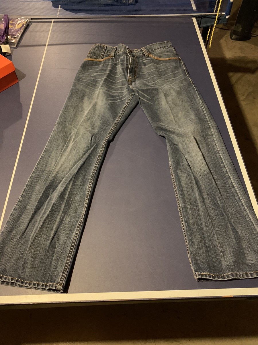 Levi's Silver Tab Boot Jeans 32x32 Blue, Brown Leather With