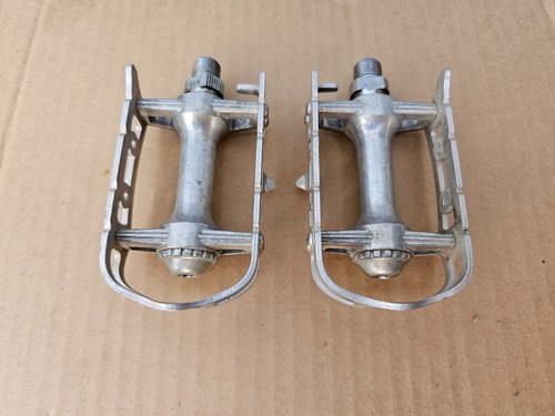 Vintage Sakae Ringo SR SP-100AL Rennrad Plattform Pedale Silber 9/16" Japan