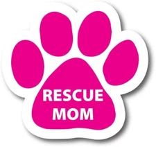 Magnet Me up Rescue Mom Pawprint Car Magnet Paw Print Auto Truck Decal Magnet
