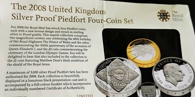 2008 UK Silver Proof Piedfort Four Coin Set | eBay UK