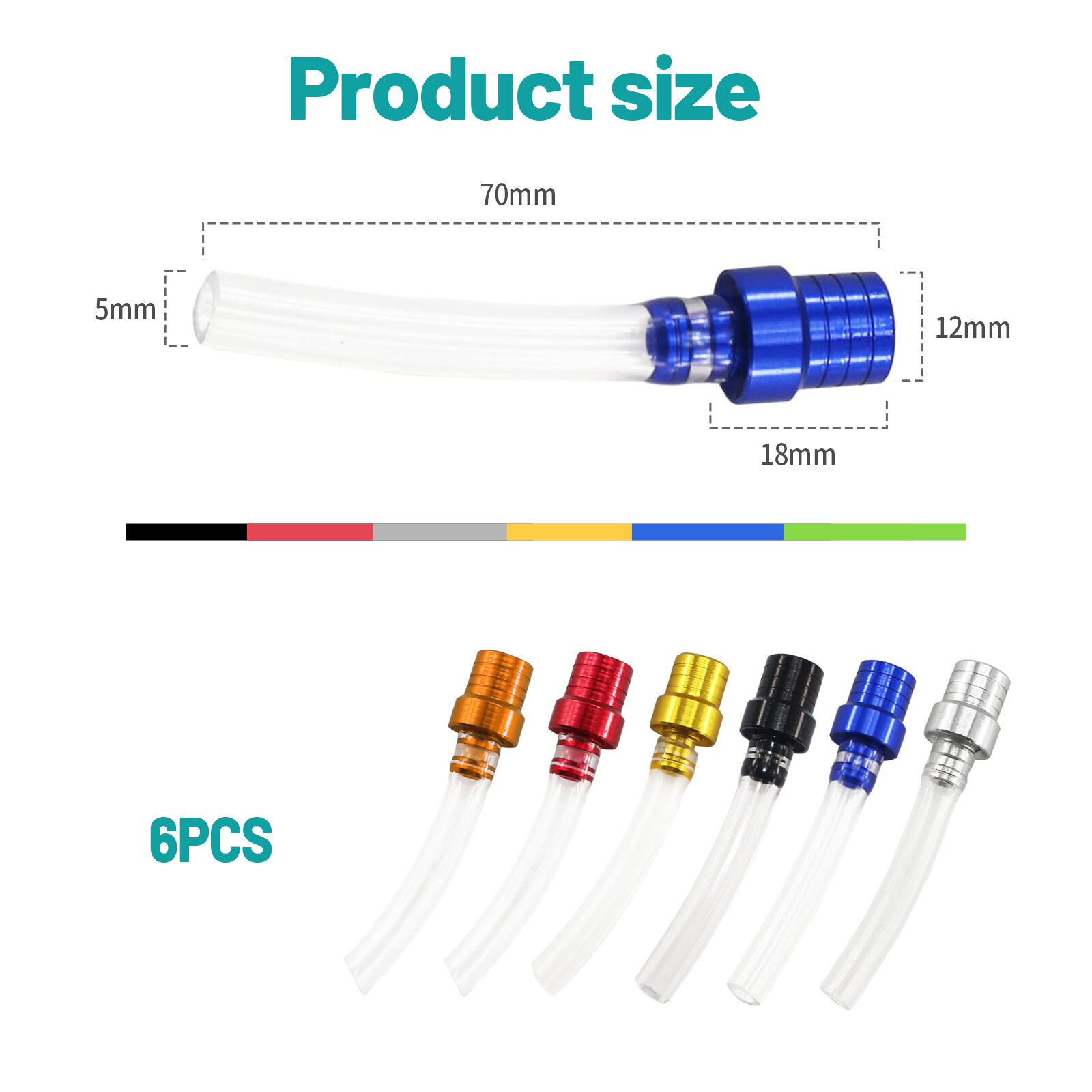 6pc Motorcycle Gas CAP VENT Tank Fuel Air Breather Valve Hose Tube Dirt